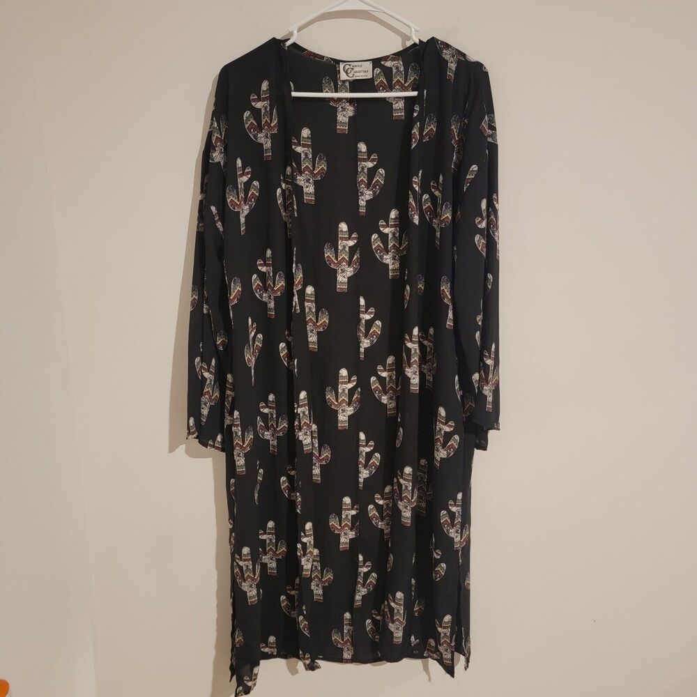 Carole Christian Kimono Cardigan Size Small Southwest Cactus‎ Aztec Cowgirl